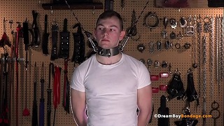 Hung Jock Cums When Hanging On The Cross – Then Is Spanked + Fucked By Bondage Master – Dreamboybondage.com