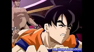 Dragon Ball Goku wird in sein Arschloch gefickt, während er nach einem Dragon Ball greift