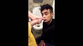 Someone Came, but at the Second Time He Ultimately Swallows Public Toilet