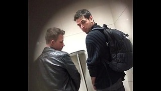 Spying Sexy Boys In Public Restroom