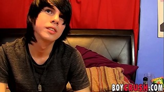 Hot 18 Years Old Twink interviewed Before Pulling Out His Juicy Penis