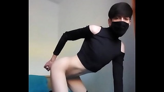 Femboy Sticks A Vibrator Up His Ass