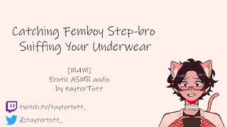 Femboy-Stiefbruder dabei erwischen, wie er an deiner Unterwäsche schnüffelt Yaoi Asmr M4M Sensual Asmr Audio