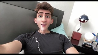 사랑하는 애니메이션 만화 소년 젠체하는 그의 거시기와 그의 얼굴에 cums
