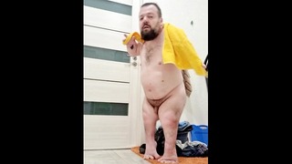 Midget With Tattoos Took A Shower And Now Shows His Ass And Tiny Cock