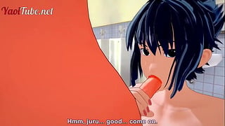 Naruto Yaoi – Naruto X Sasuke Handjob, Blowjob, Anal And Cum Inside In The Toilet