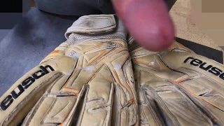 4 Cumshots On Football Gloves Quick Version