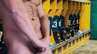 Football Jock Cums In Locker Room