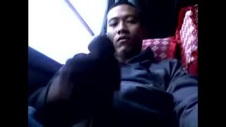 Gay Indonéské škubání Venku V Autobusu