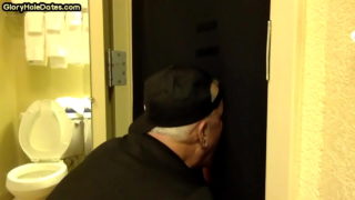 Gloryhole Gay Shows Sucking Skills While Jerking Dick