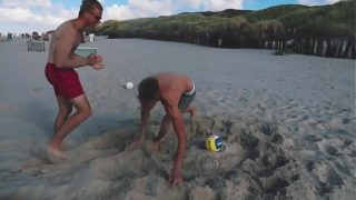 Hot Guys Play Football On Beach No Sex