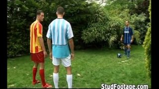 Hot Soccer Players Having A Threesome