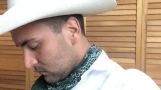 Naughty Cowboy Jerking Off And Hogtied