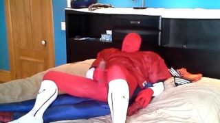 Red Morphsuit With White Socks Vs Spiderman