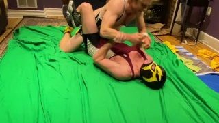 Winter Wrestling With Dean: Masked Jock and Blond Hunk Duke It Out