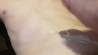 18 Year Old Teen Cum On His Abs