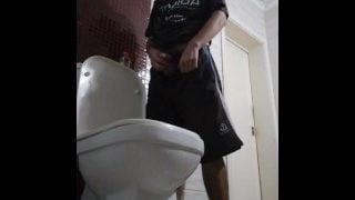 6.00 Am Mature Man Peeing In The Toilet