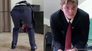 A Straight Teen Boy 18 Is Spanked In A Coat And Tie