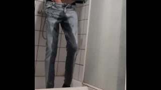After Hours Of Holding Up, I Desperately Needed To Pee. Too Late To Undress My Jeans. A Super Horny