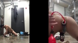 Ass Filled With Buttplugs In Public, Pissing And Cumming