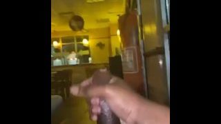 Black Hairy Teen Public Jerk Off In Restaurant