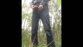 Boy Is Taking A Huge Piss In Public