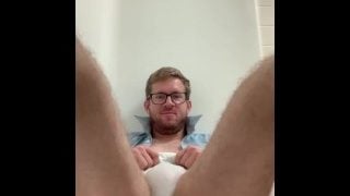 Business Casual Otter Pissing His White Underpants In The Bathtub – Taking Out His Hard Cock