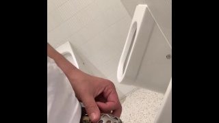 Caged Chinese College Slave Pissing In Public Restroom