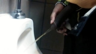 Caught Big Dick Black Guy Pissing