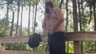 Chubby Bear Shows Off In The Woods