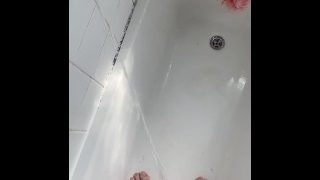 Cummy Cock Pissing & Farting In Shower