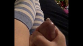 Cute And Pent Up Femboy Jerking Off Into A Condom