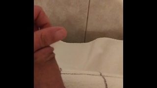 Daddy Dick Pissing In Water Bottle Playing With My Cock On Bed Edge