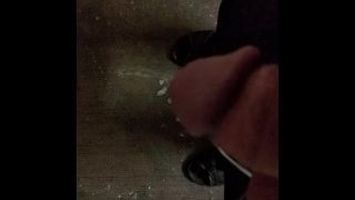 Desperation Piss Public 60 Seconds At Hotel Parking Garage.