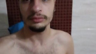 Doing Pleasures Things With My Cock At Shower/ Urining Large Stream Of Pee In The White Toilet