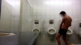 Exhibitionist Boy Is Pissing In A Urinoir – Long Gif Video