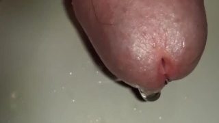 Extreme Close Up Foreskin Of Uncutted Cock While Peeing