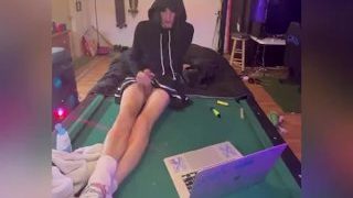 Femboy Cums In His Mouth