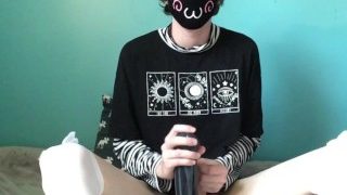 Femboy Warming Up To Take Cumshot From Huge Horse Cock