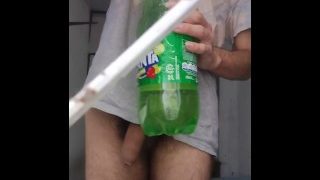 Filling Up A Bottle With Piss Golden Shower Inside It