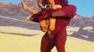 Furry Monster Fucks A Slave Bitch In The Sandy Desert