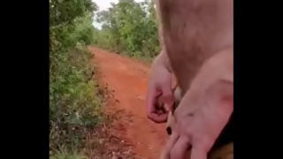 Ginger Guy Pissing Outside