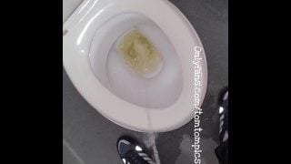 Ginger Lad Pissing In Public Toilet