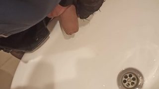 Guy Pisses In The Sink