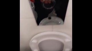 Guy Pissing In The Airport Toilet And Jerking Off