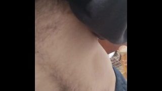 Hairy Chest Boy Peeing A Big Stream Of Pee