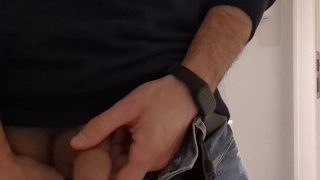 Horny Hot Guy Pissing Risky At Public Toilet