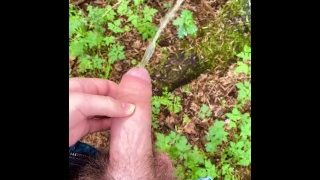 Horny Lad Pissing In The Forest