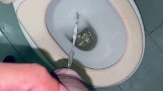 Hot Commode Uncut Dick Pissing At The Dirty Public Bathroom