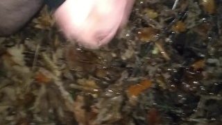 Hung Uncut Cub Pissing & Cumming Outdoors